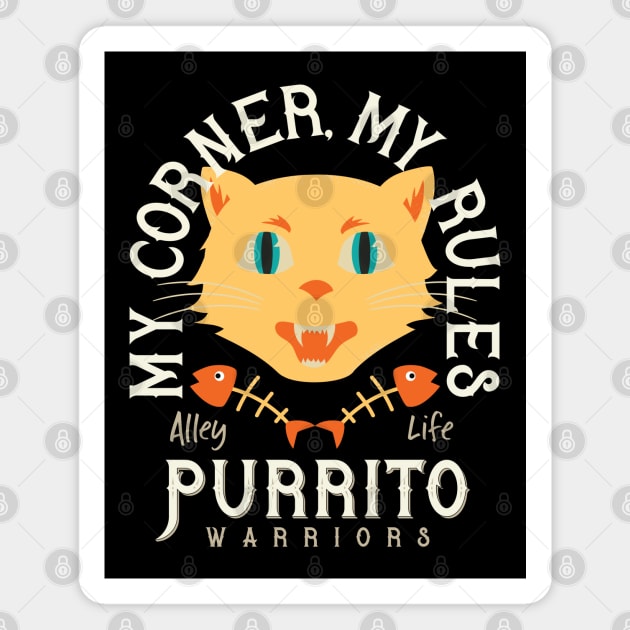 Alley Cat Purrito Warriors Magnet by AngelFlame